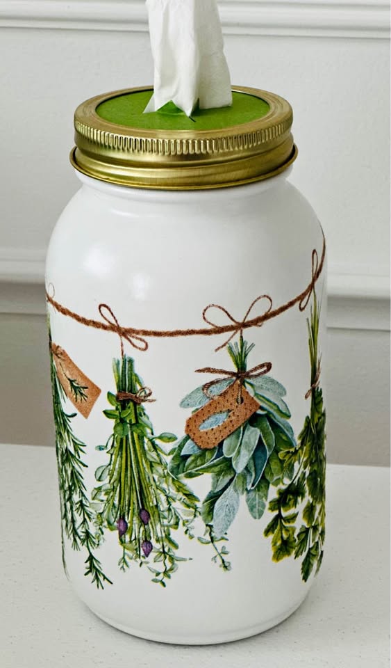 Farmhouse Fresh Herbs Tissue Jar