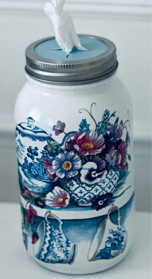 Farmhouse Tea Time Tissue Jar
