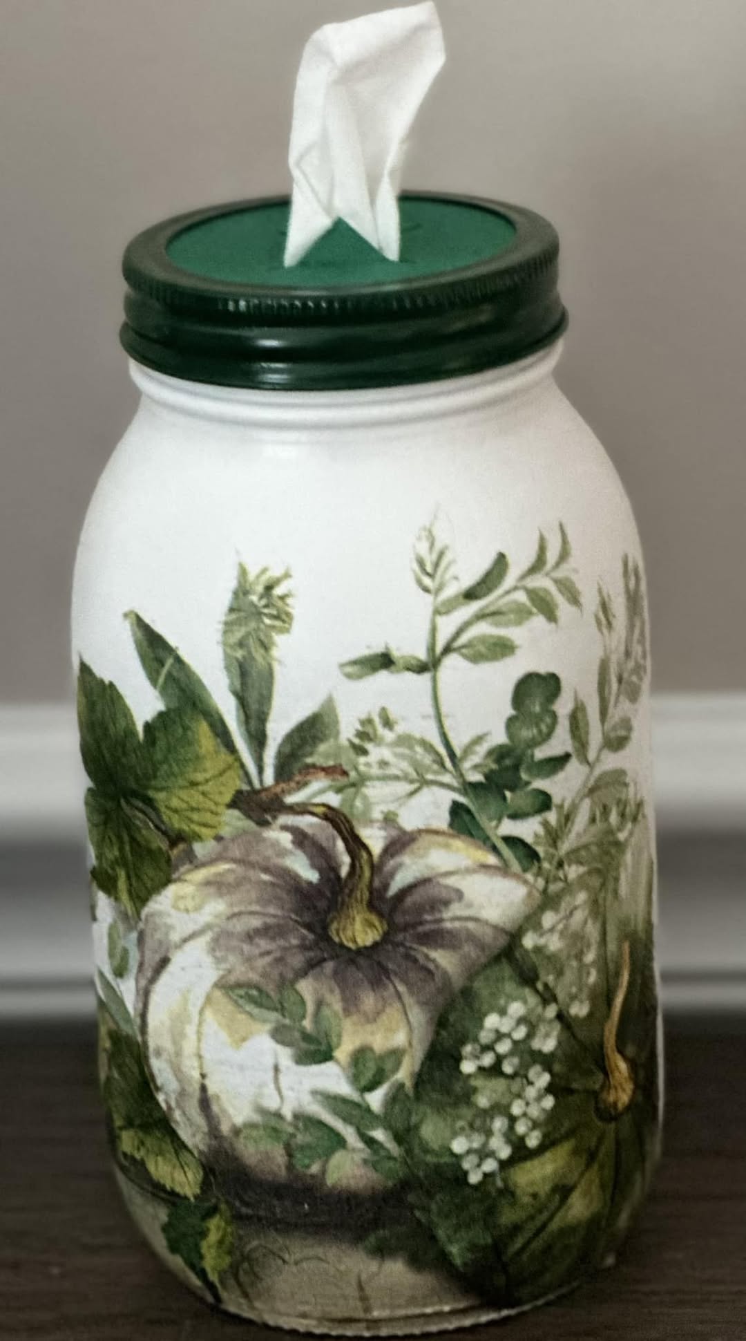Farmhouse Fall Elegant Pumpkin Tissue Jar
