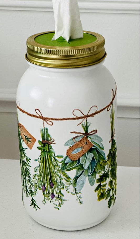 Farmhouse Fresh Herbs Tissue Jar
