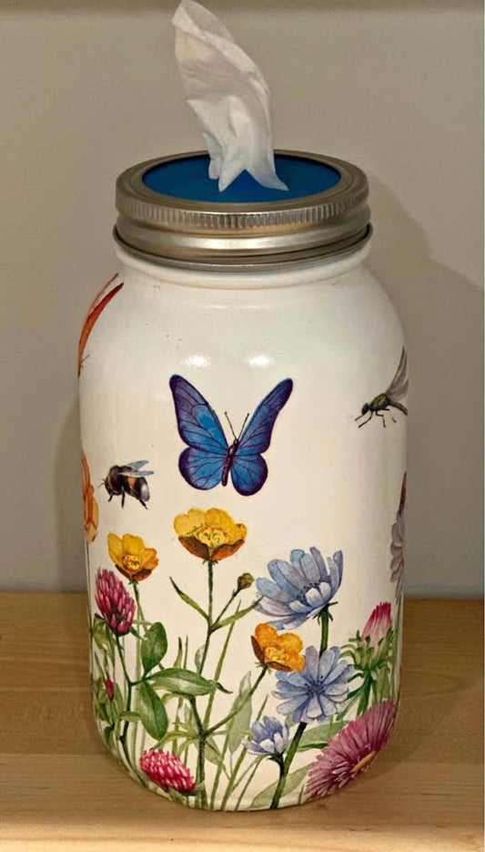 Farmhouse Summer in Bloom Tissue Jar