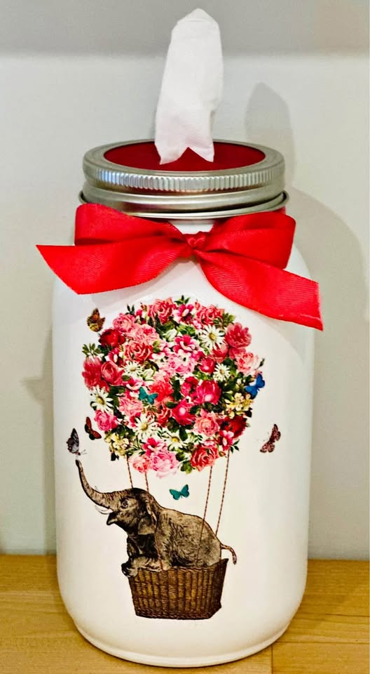 Farmhouse Elephant in a Flower Ballon