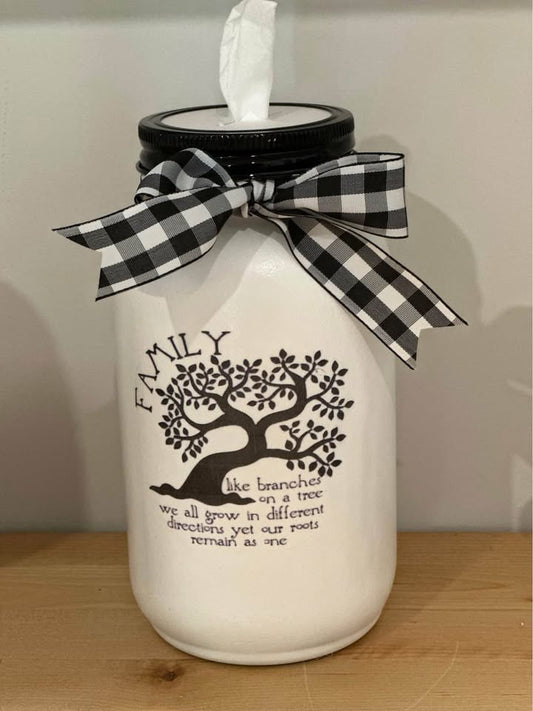 Farmhouse Family Roots Tissue Jar