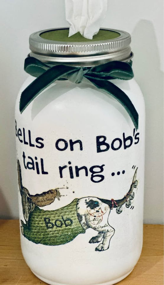 Farmhouse Bells On Bob’s Tail Tissue Jar