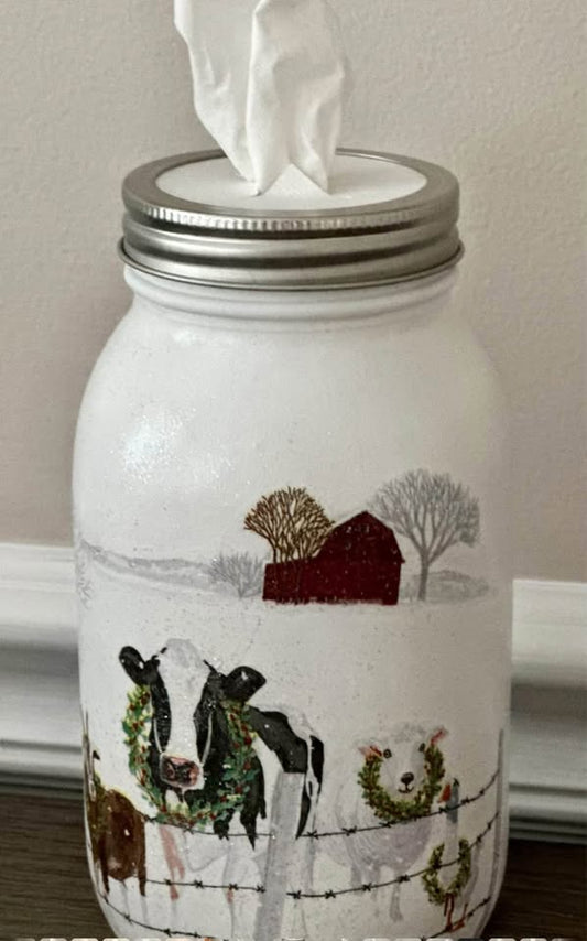 Farmhouse Down on the Farm Tissue Jar