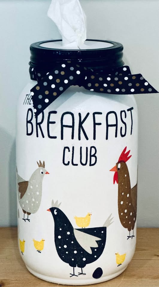 Farmhouse Breakfast Club Tissue Jar