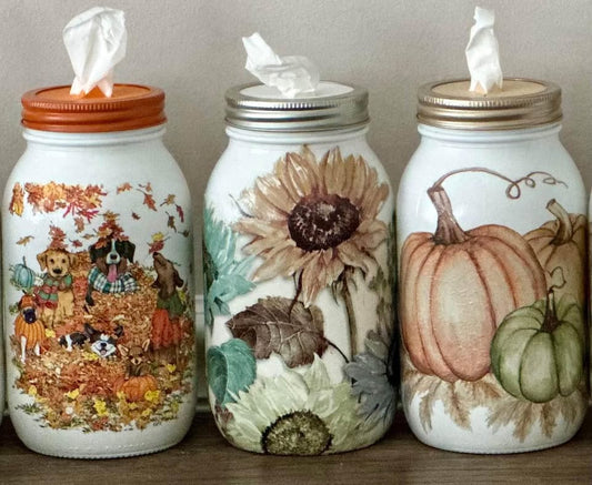 Fall Festive Tissue Jars Sold seperately