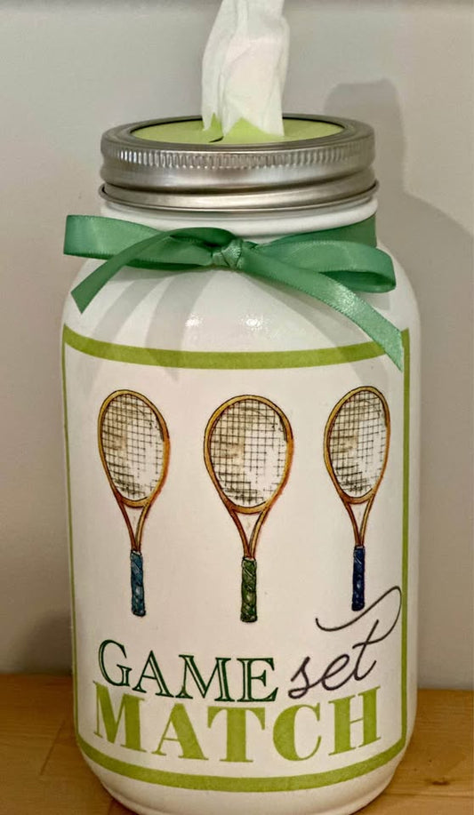 Farmhouse Game Set Match Tissue Jar