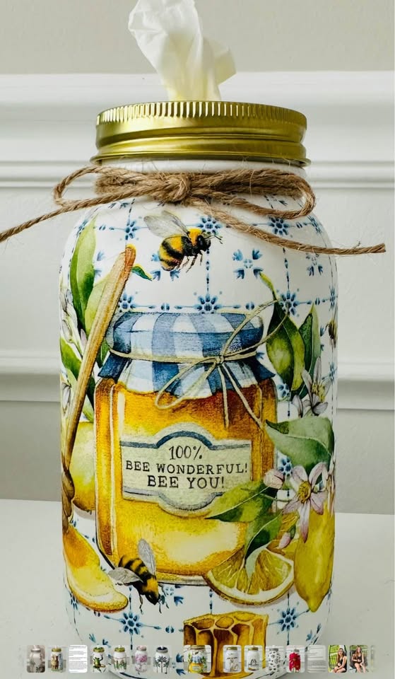 Farmhouse Sweet as Honey Tissue Jar