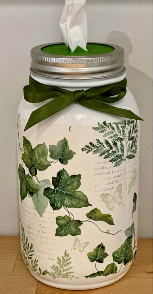 Farmhouse Beautiful Ivy Tissue Jar