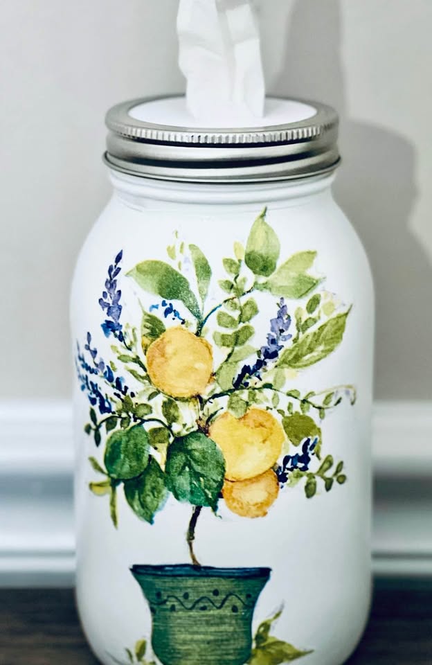 Farmhouse Lemon Tree Tissue Jar