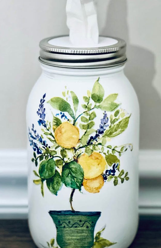 Farmhouse Lemon Tree Tissue Jar