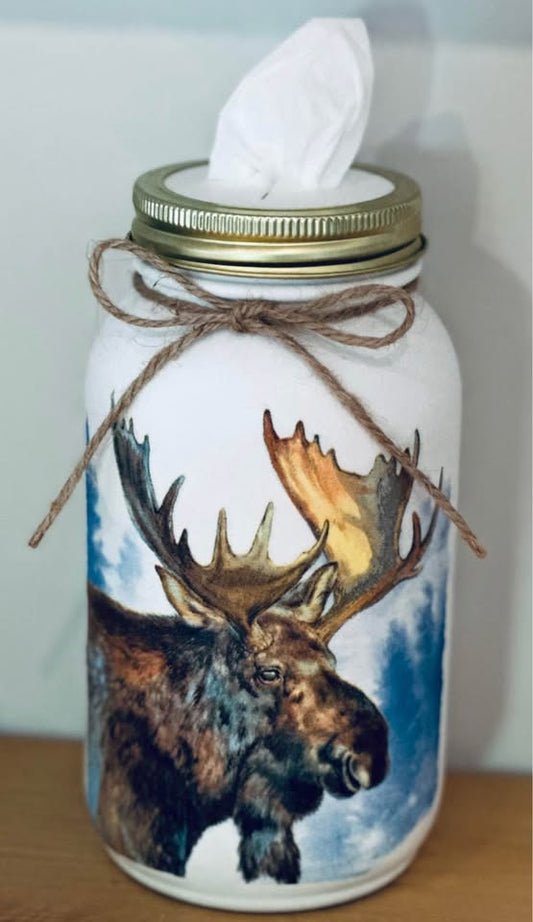 Farmhouse Moose in the Wild Tissue Jar