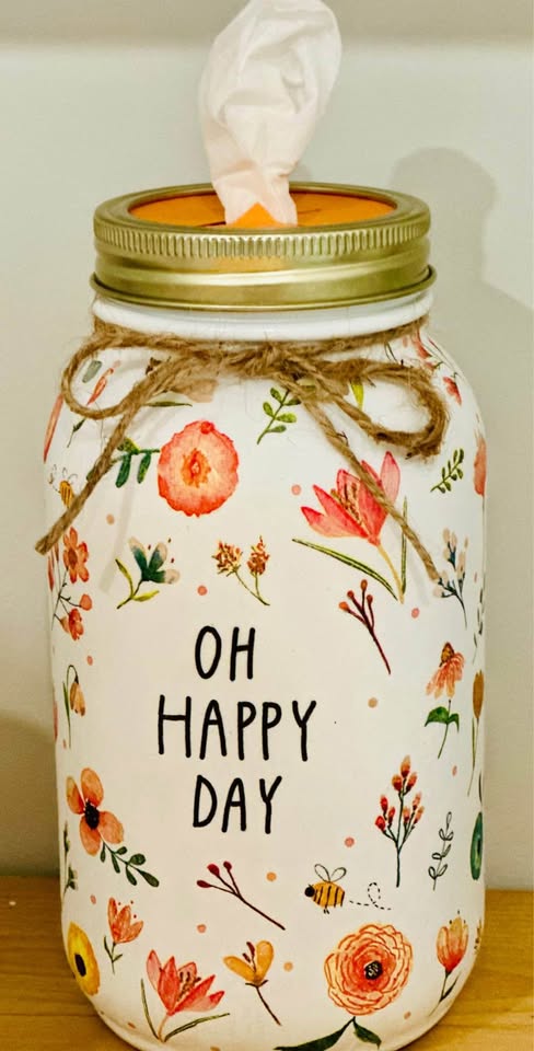 Farmhouse Oh Happy Day Tissue Jar