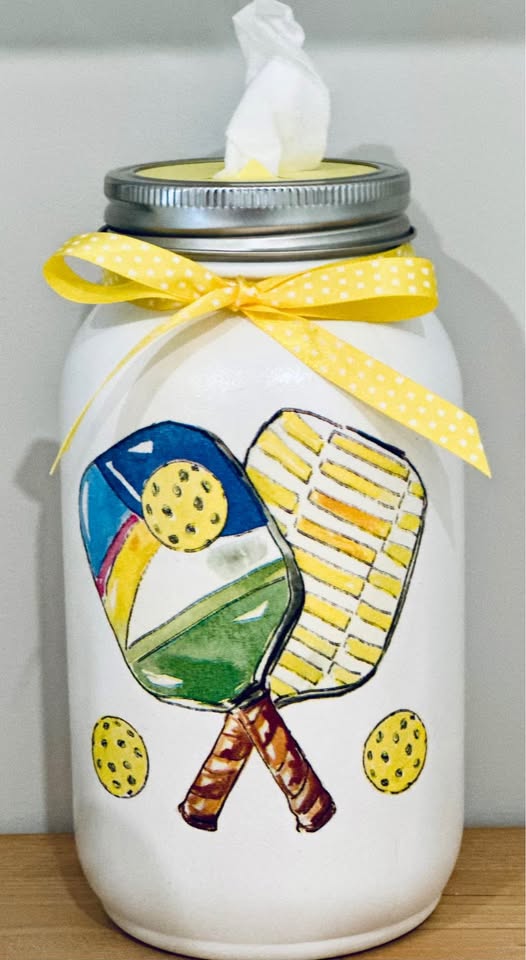 Farmhouse Ready for Pickle Ball Tissue Jar