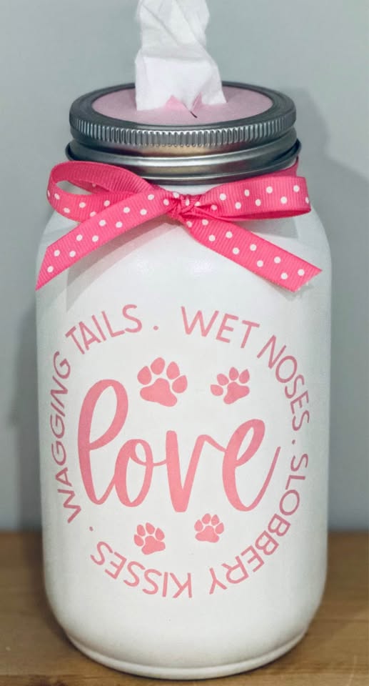 Farmhouse Adorable Paws Tissue Jar