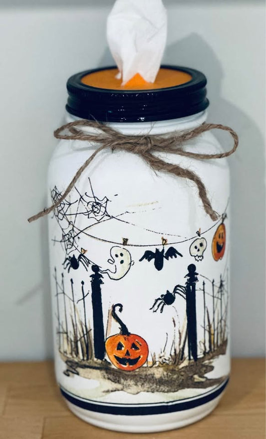 Farmhouse Spooky Gate Tissue Jar