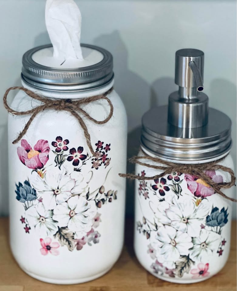 Farmhouse Beautiful Summer Floral Soap & Tissue Jar
