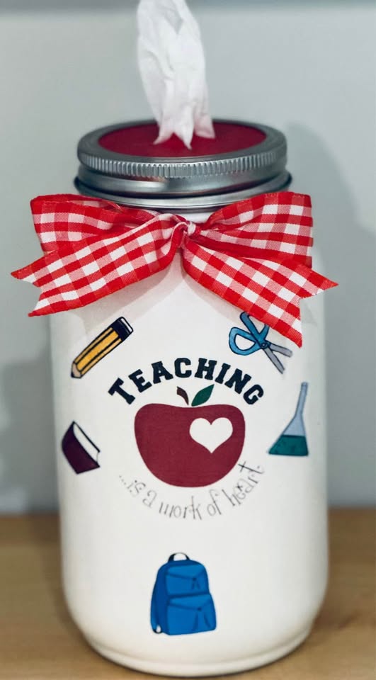 Farmhouse Love a Teacher Tissue Jar