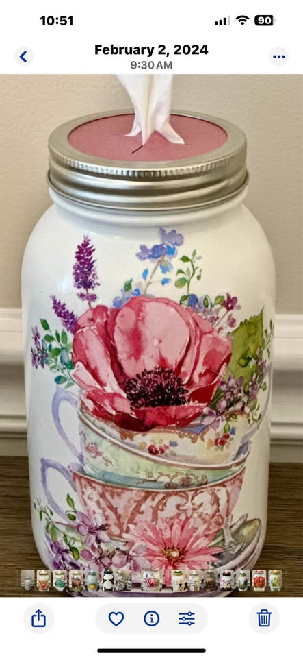 Farmhouse "Tea for Two" Tissue Jar