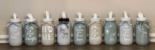 Farmhouse Pastel Color Tissue Jars