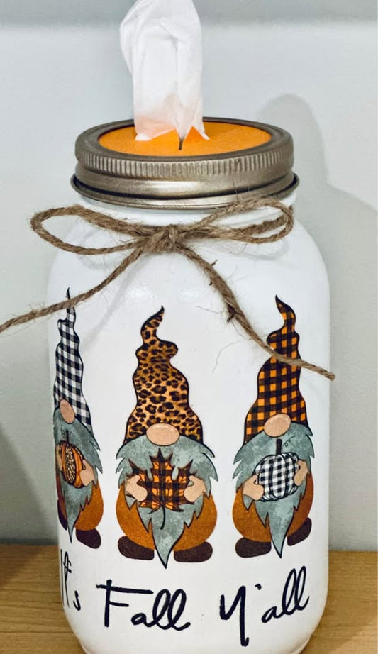 Farmhouse It’s Fall Gnome Tissue Jar