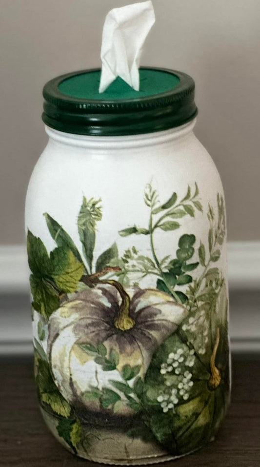 Farmhouse Fall Elegant Pumpkin Tissue Jar