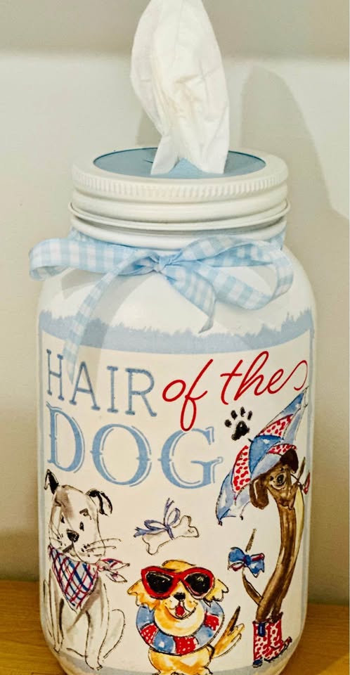 Farmhouse Hair of the Dog Tissue Jar