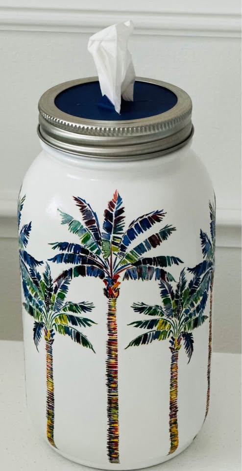Farmhouse Palm Tree 🌴 Tissue Jar