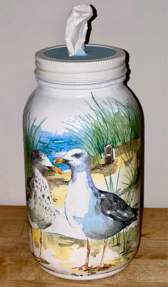 Farmhouse Meet Me at the Beach Tissue Jar